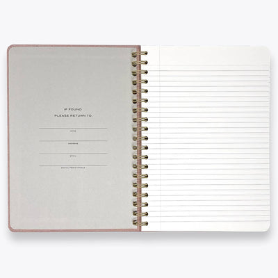 Pink Linen Spiral Note to Self Notebook