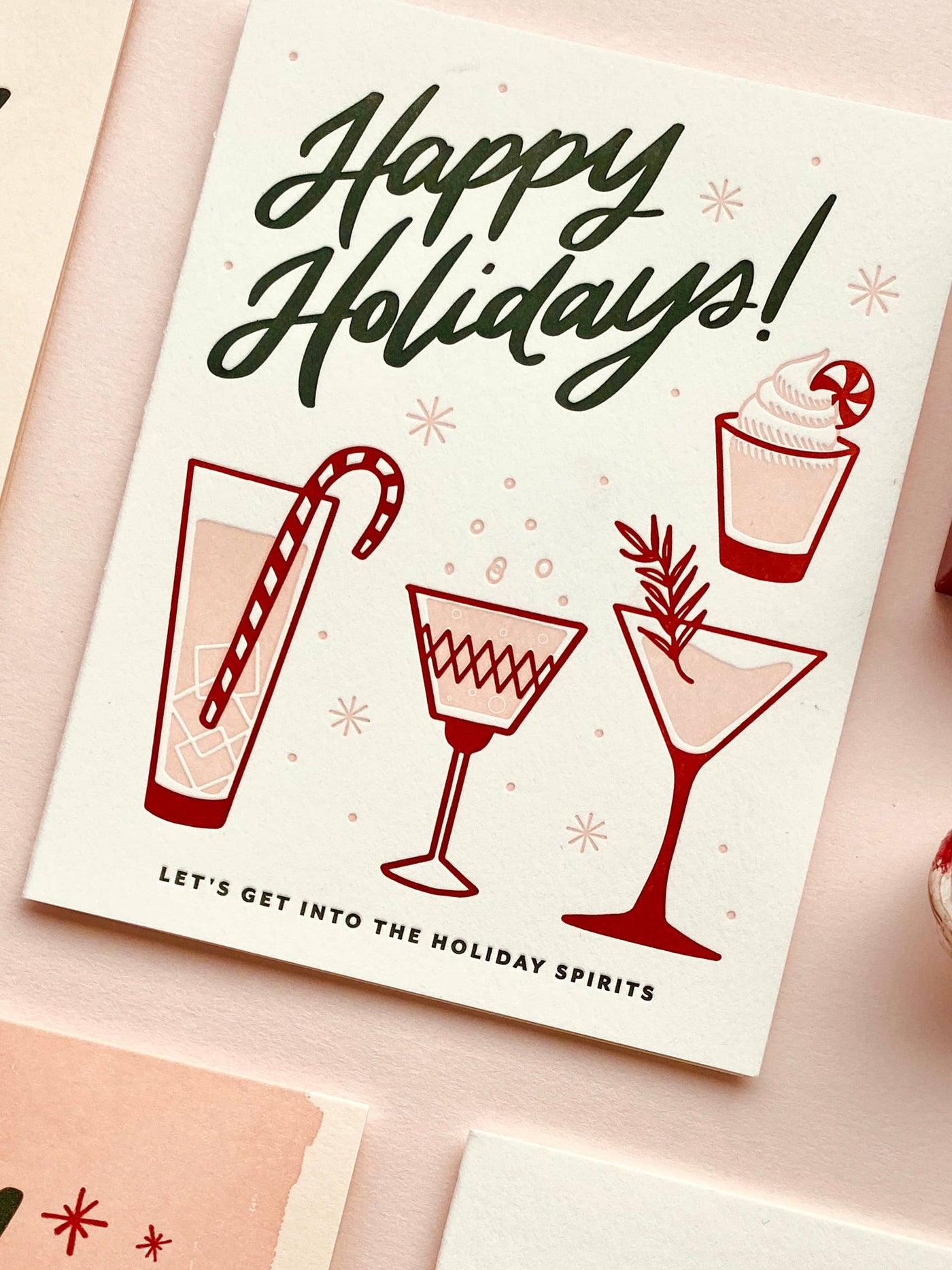 Holiday Spirits - Letterpress Christmas Greeting Card