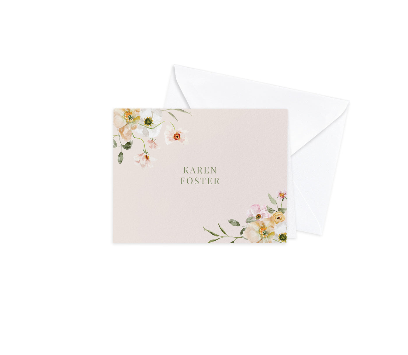 Delicate Floral Folded Notecards
