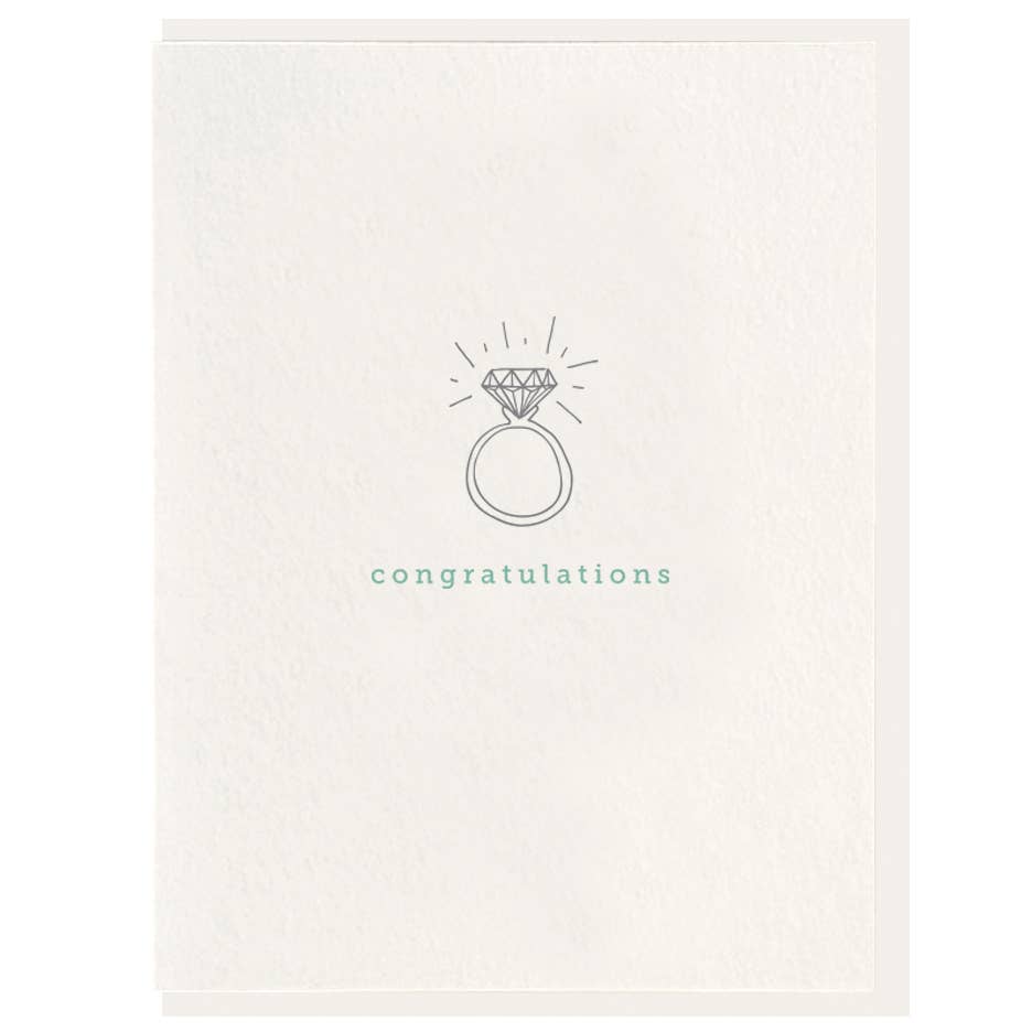 Ring - Letterpress Wedding Greeting Card