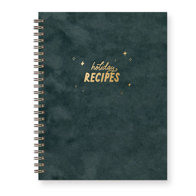 Holiday Recipes Book with Suede Cover