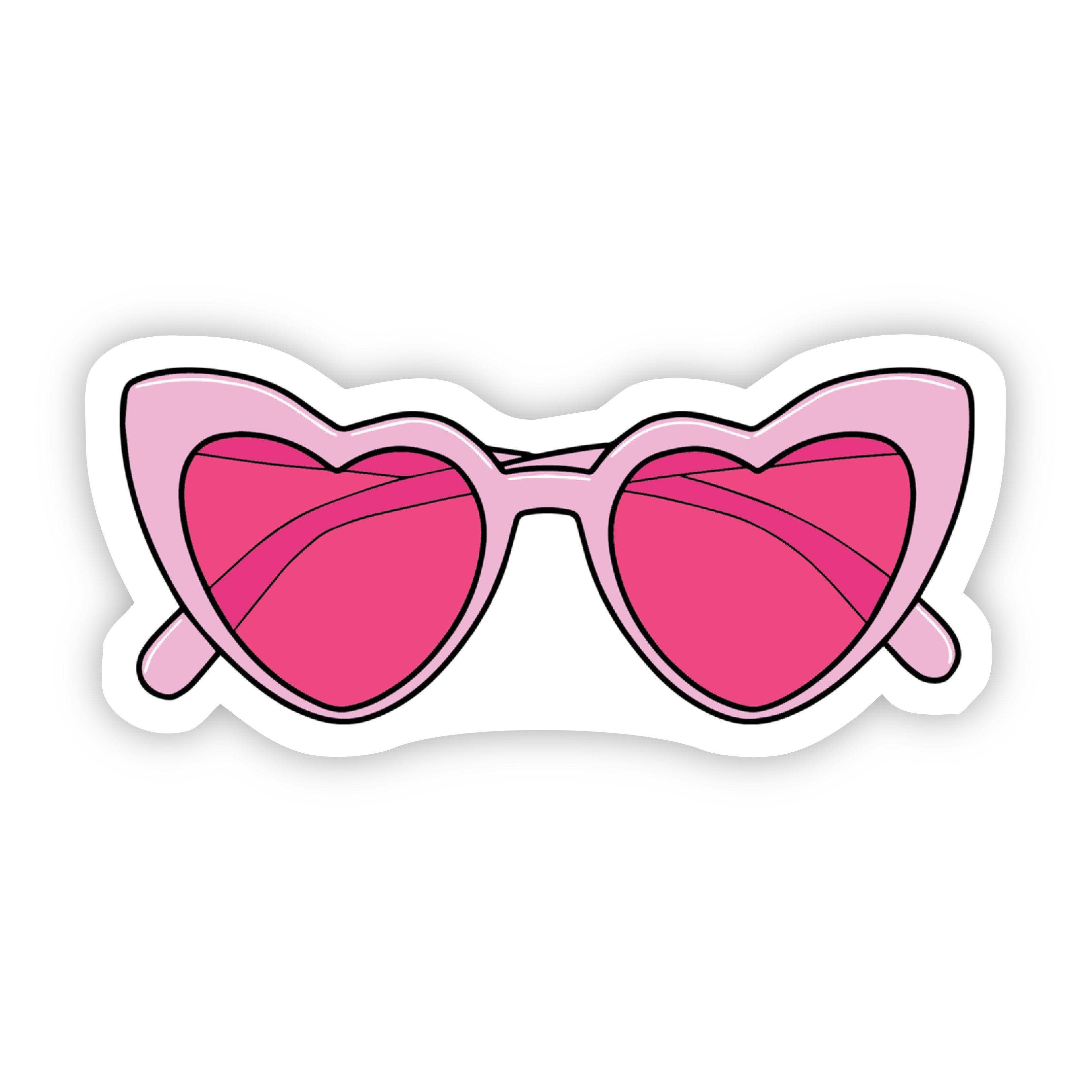 Pink Heart Sunglasses Sticker – Greenstar Paperie