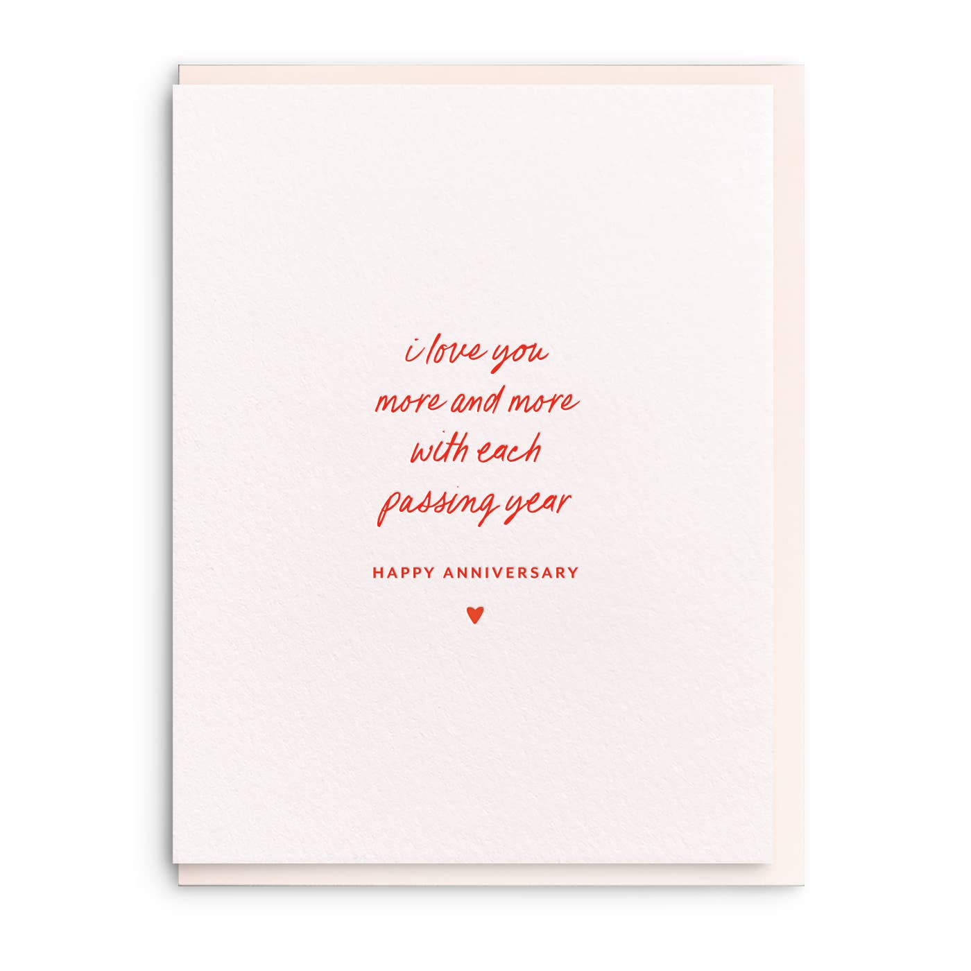 Each Passing Year Letterpress Anniversary Card