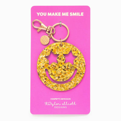 Smiley Stars Gold Keychain