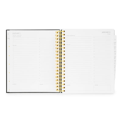 2025 Black Daily Spiral Planner