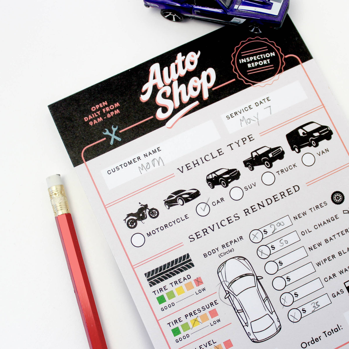 Tiny Town™ Play Notepad - Auto Shop – Greenstar Paperie