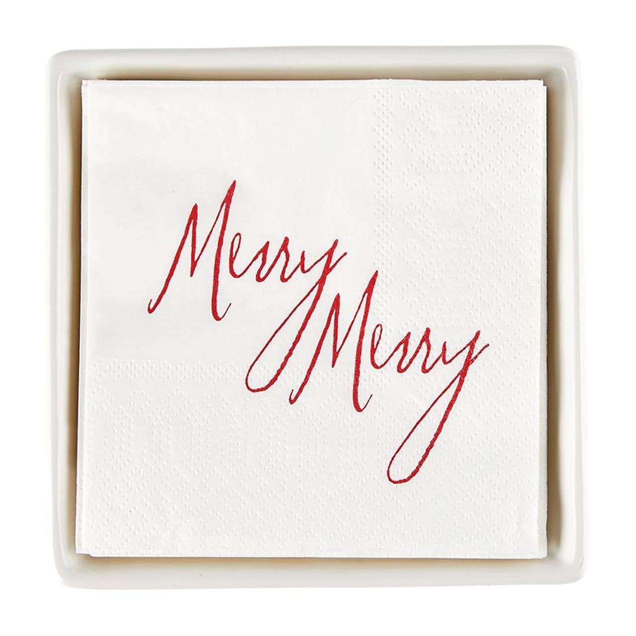 Merry Merry Napkins + Ceramic Napkin Tray