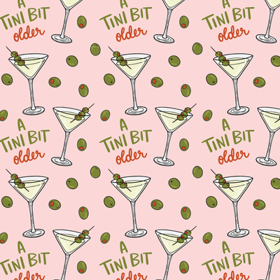 Dirty Olive Martini Birthday Wrapping Paper Roll