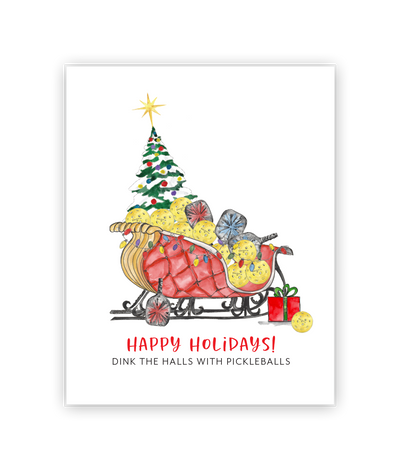 Pickleball Funny Christmas, Happy Holidays Greeting Card