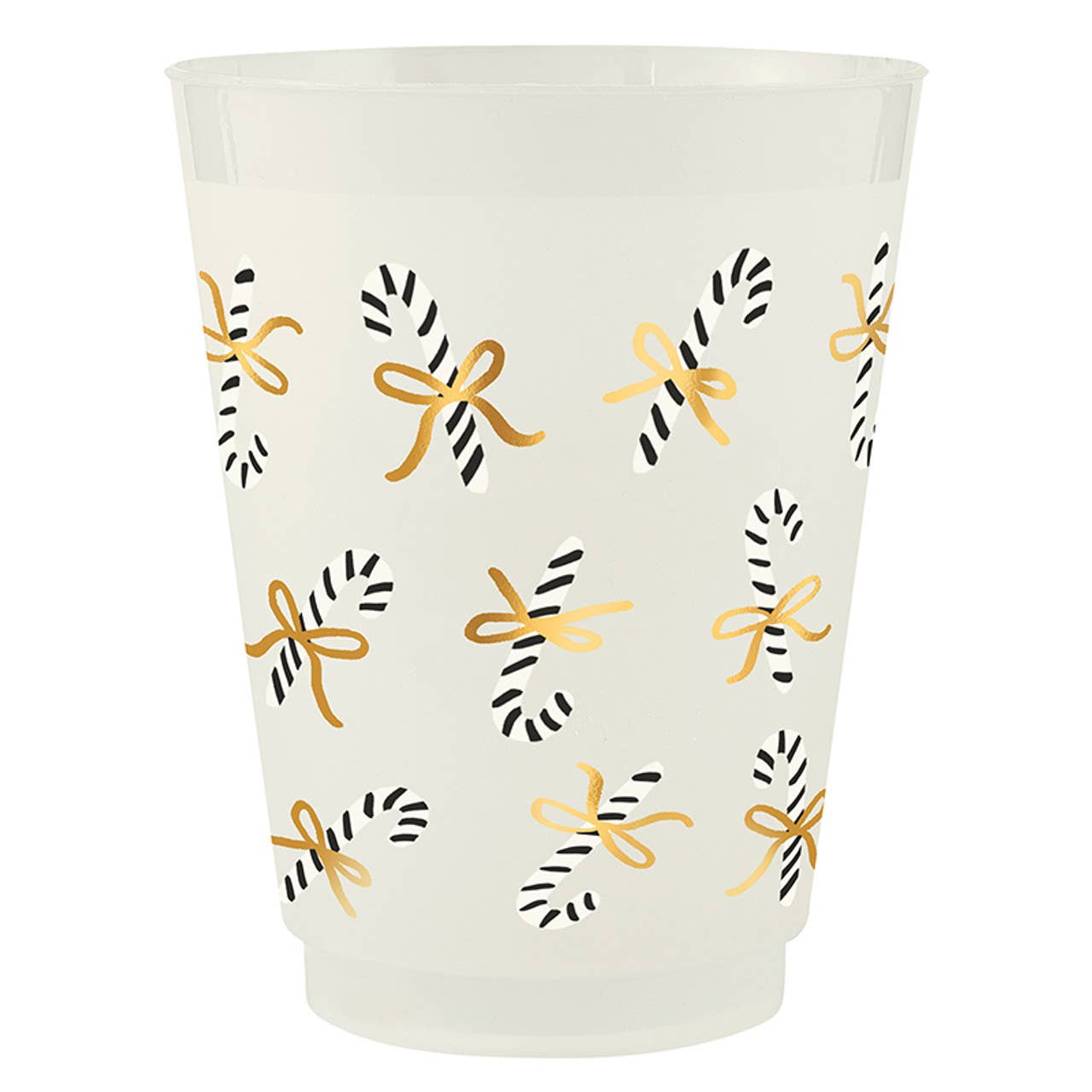 Candy Canes Gold Foil Frost Cups, Set of 8
