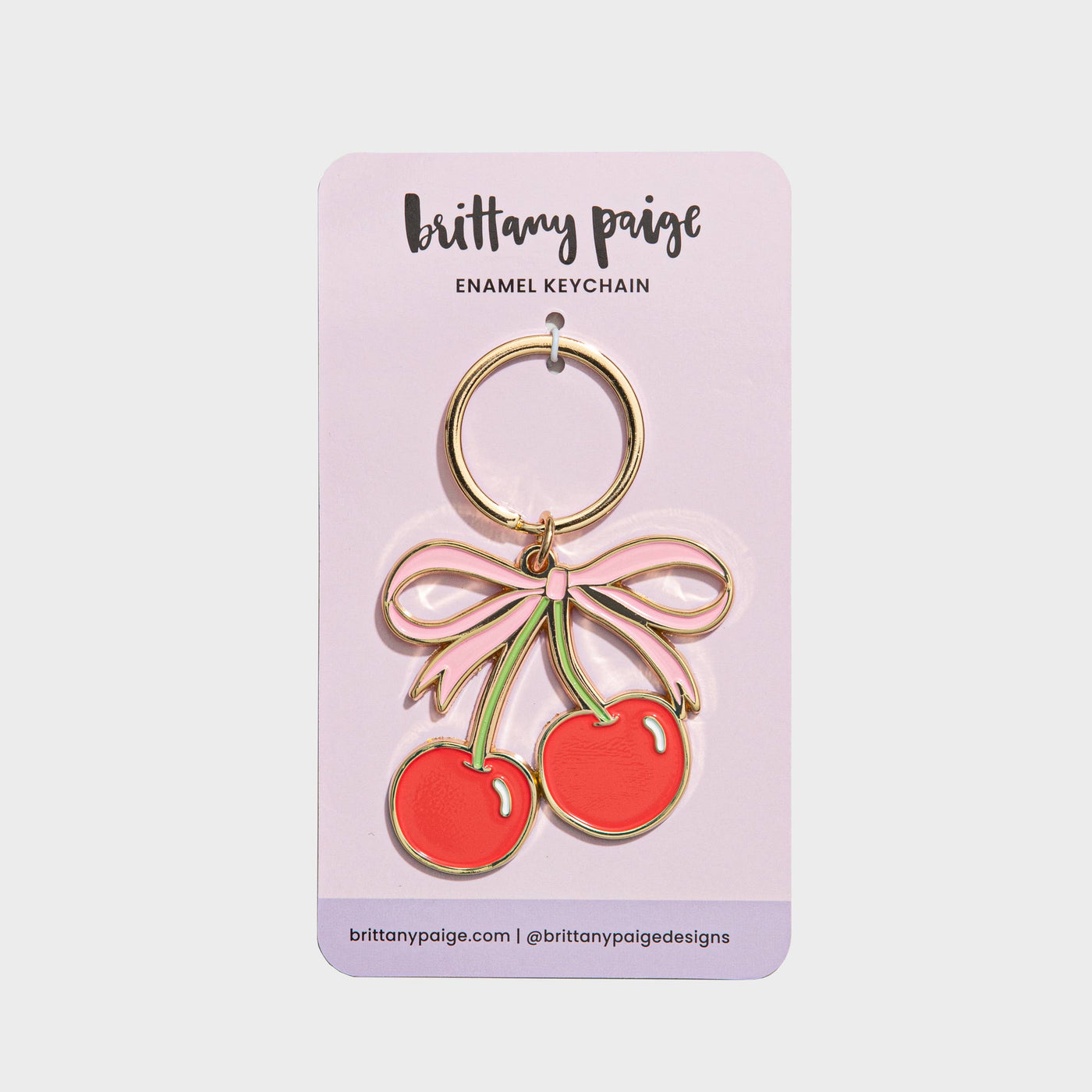 Cherries Enamel Keychain Bag Charm