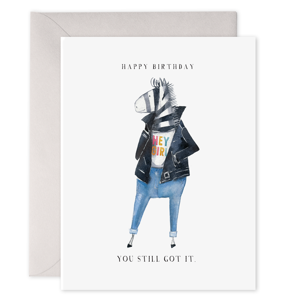Hey Girl | Zebra Birthday Greeting Card