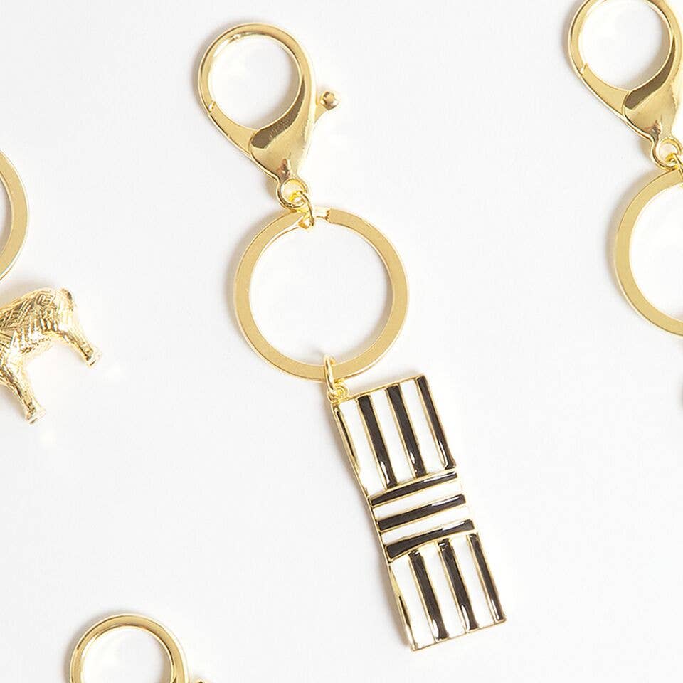 Gold + Black Bow Keychain
