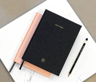 Black Linen Note to Self Journal