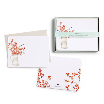 Autumn Berry Pitcher Flat Notecard Set