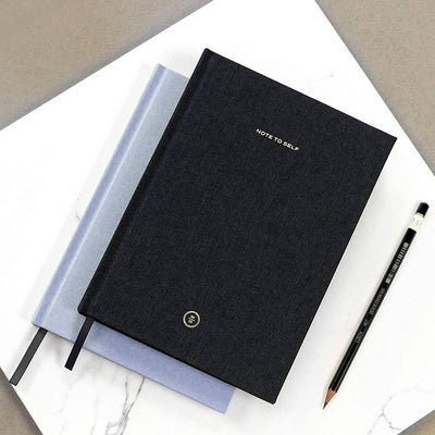 Light Blue Linen Note to Self Journal