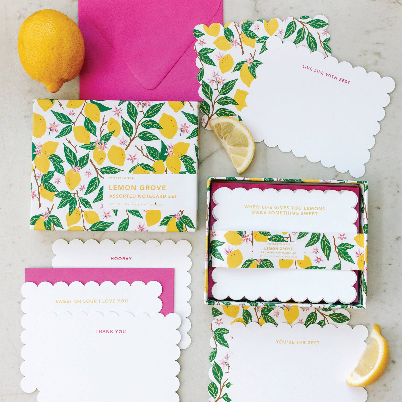 Lemon Grove Assorted Flat Notecard Set