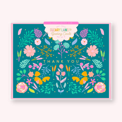 Emerald Rainbow Forest Thank You Greeting Card Box Set