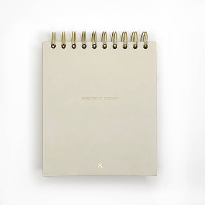 Write it Down Cream Desktop Notepad with Spiral Top