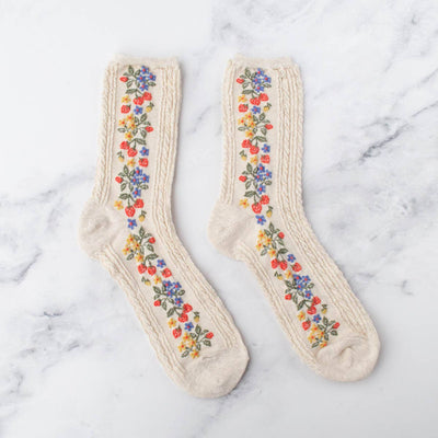 Oatmeal Vintage Strawberry Socks