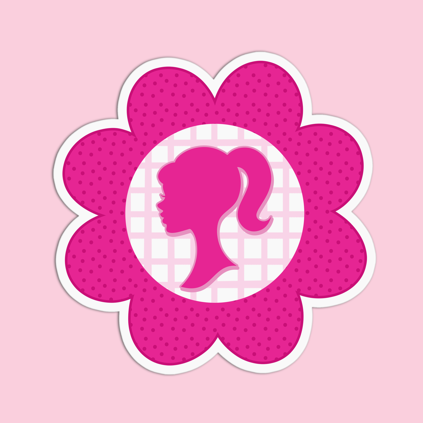 Barbie Flower shape Vinyl Textured Sticker