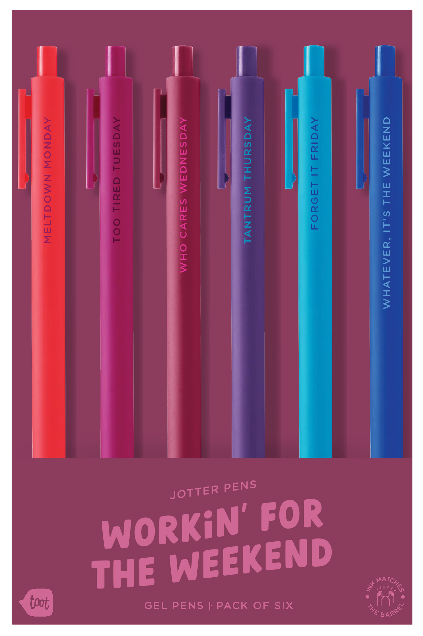Workin' For The Weekend, Jotter Set 6 pack