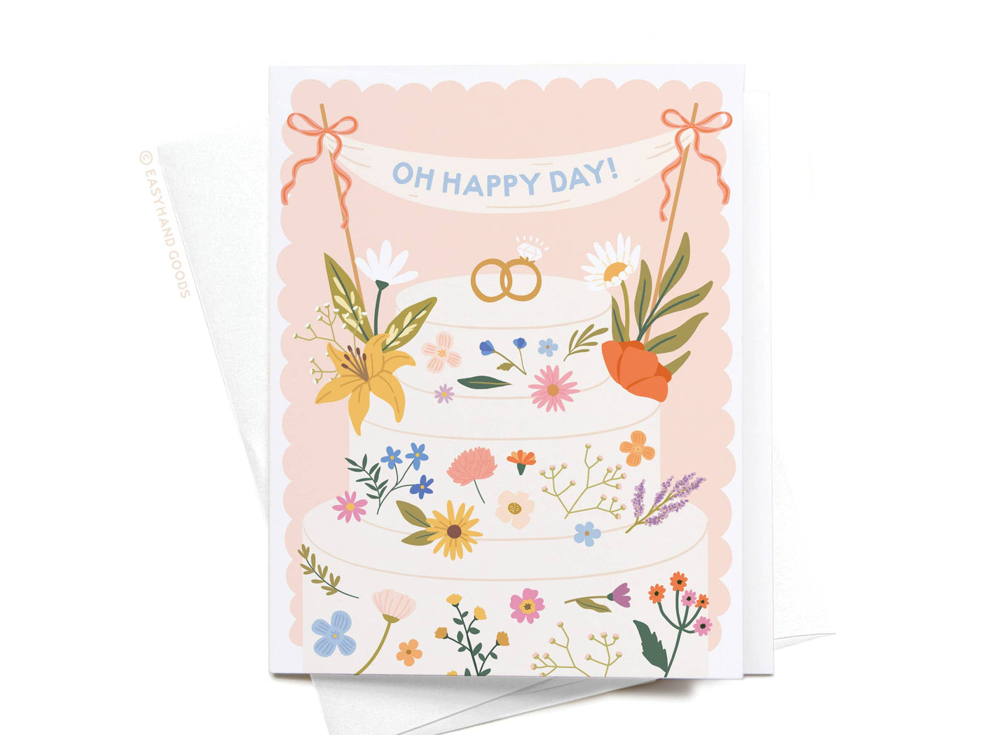Oh Happy Day Floral Cake Greeting Card