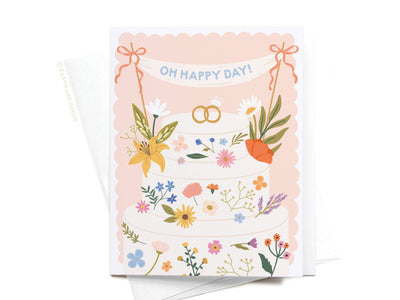Oh Happy Day Floral Cake Greeting Card