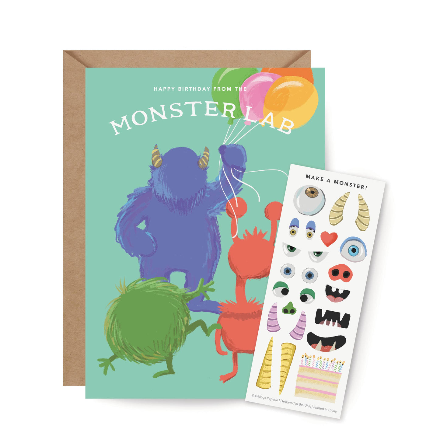 Monster Lab Sticker Scene Card