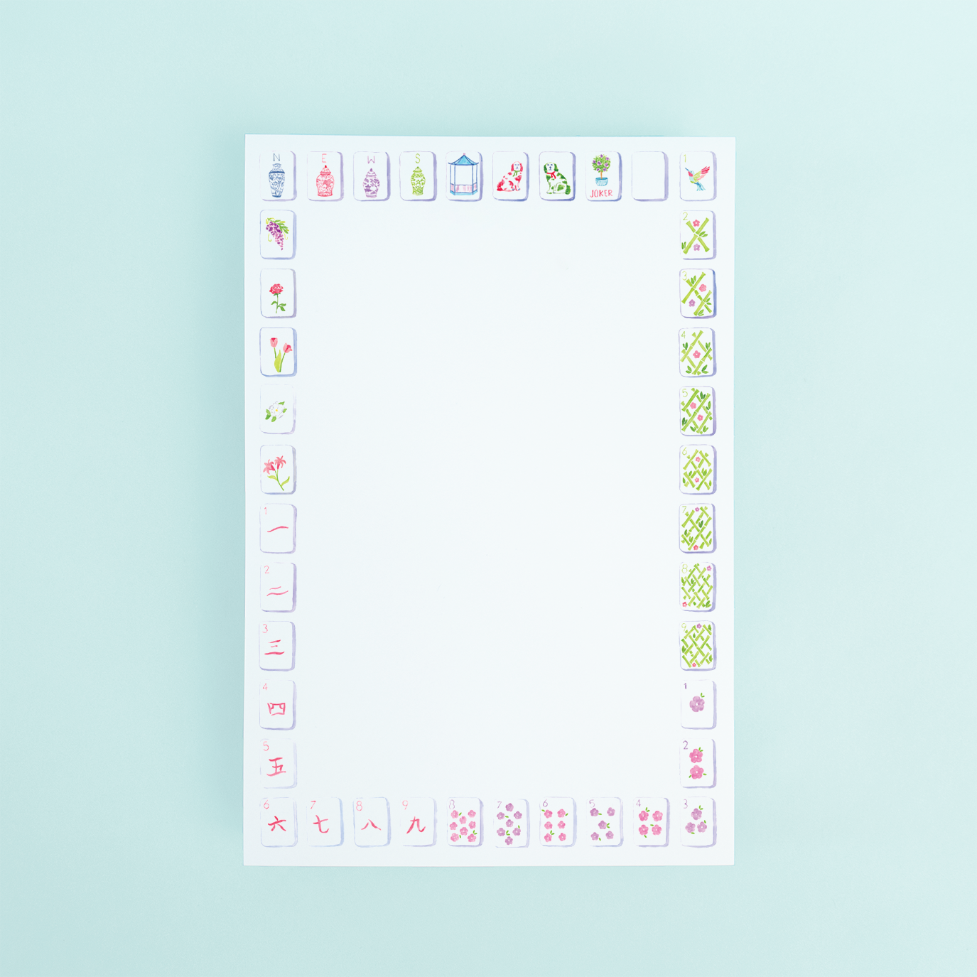 Mahjong Tiles Border Notepad