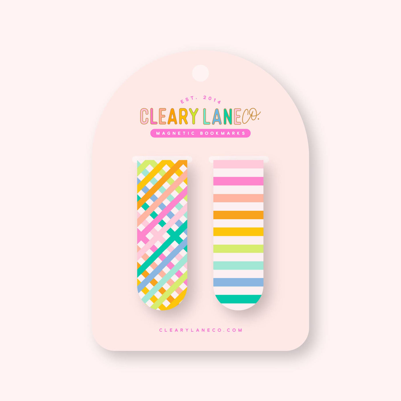Magnetic Bookmark Set: Rainbow Cross Stitch Stripes