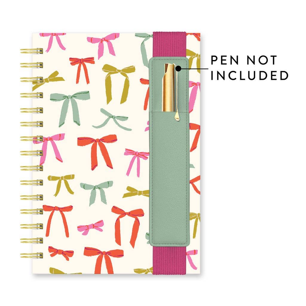 Colorful Bow Notebook with Pen Pocket