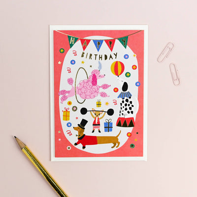 Circus Dogs Birthday Card | Kids Birthday Card | Animal Card