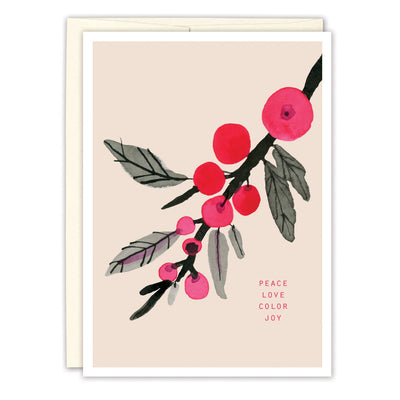Peace Love Color Joy Boxed Holiday Cards - Set of 10