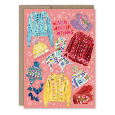 Cozy Sweaters Warm Wishes Boxed Holiday Cards - Set of 10