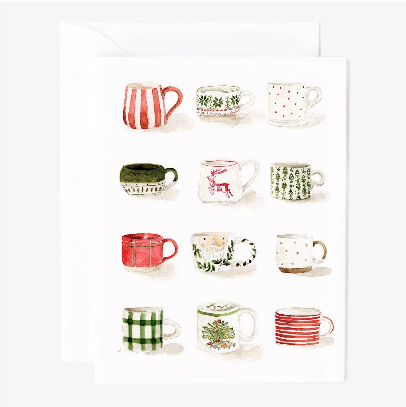 Christmas Mugs Notecards: Set of 8
