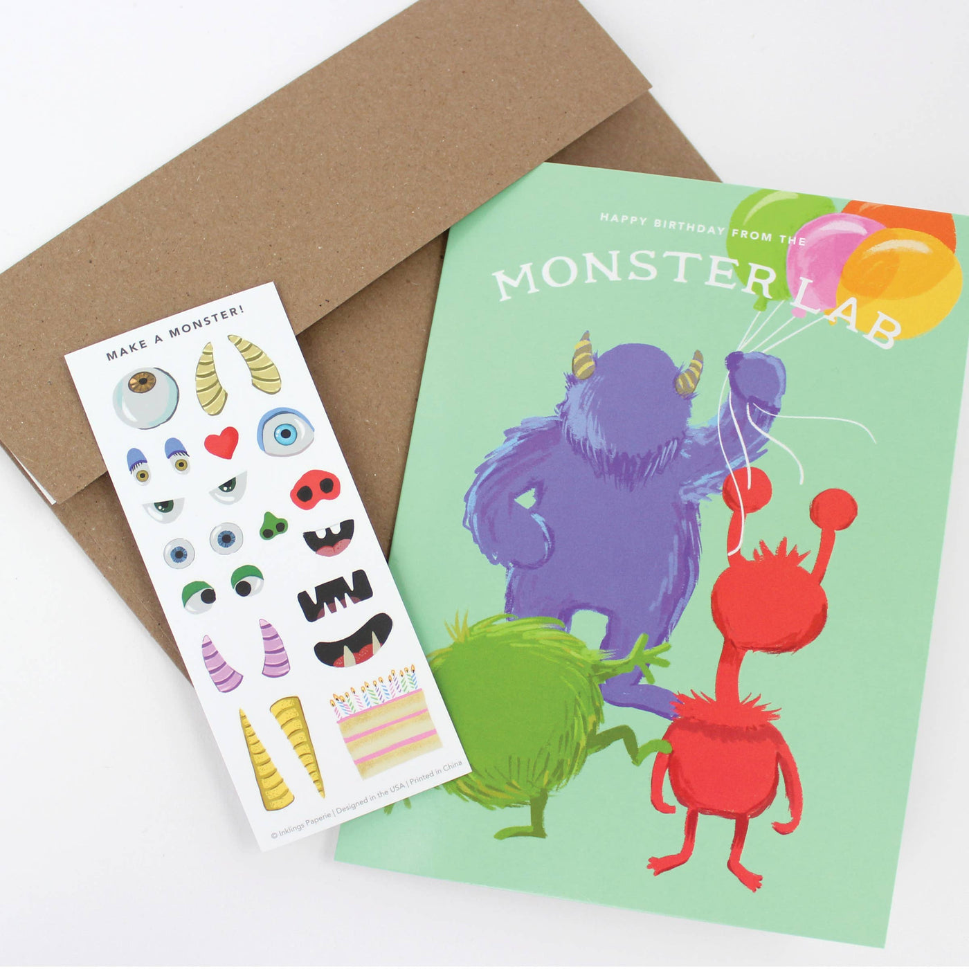 Monster Lab Sticker Scene Card