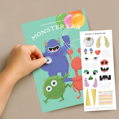 Monster Lab Sticker Scene Card