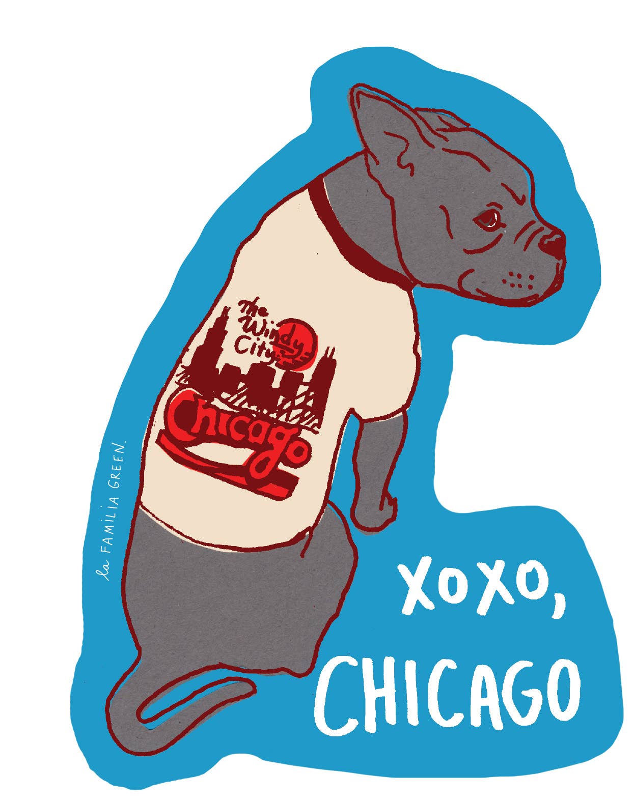 City of Chicago Dog Tee Sticker