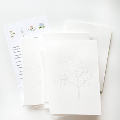 Garden Flowers Paintable Notecards, Set of 8