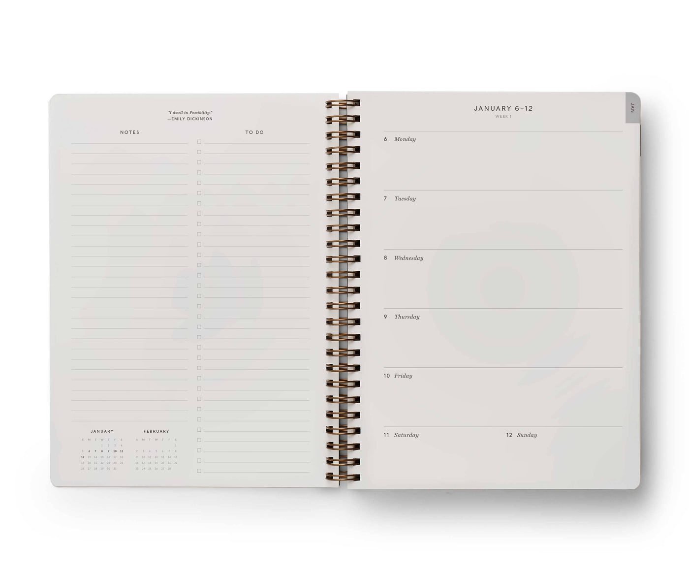 2025 Roses 12-Month Softcover Spiral Planner