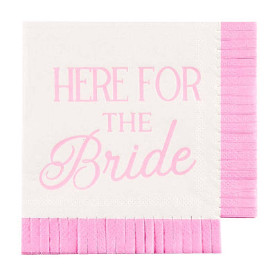 Here for the Bride Beverage Napkins - Set of 16