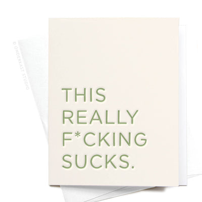 This Really F*cking Sucks Letterpress Greeting Card