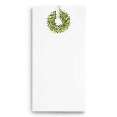 Wreath Market Notepad | Christmas Holiday Notepad: 4.25X8.5"