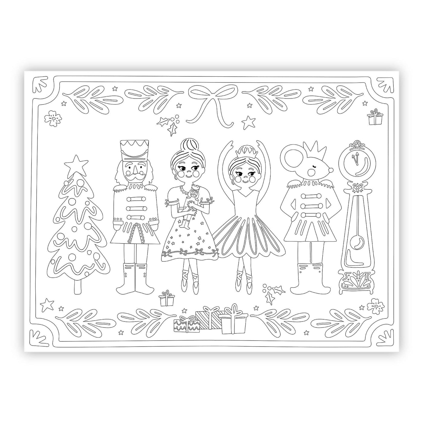 The Nutcracker Coloring Christmas Placemats