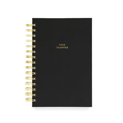 2025 Black Small Spiral Planner