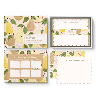 Pear Tree Assorted Flat Notecard Set