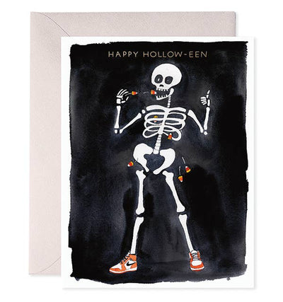 Skeleton Hollow-een | Halloween Greeting Card