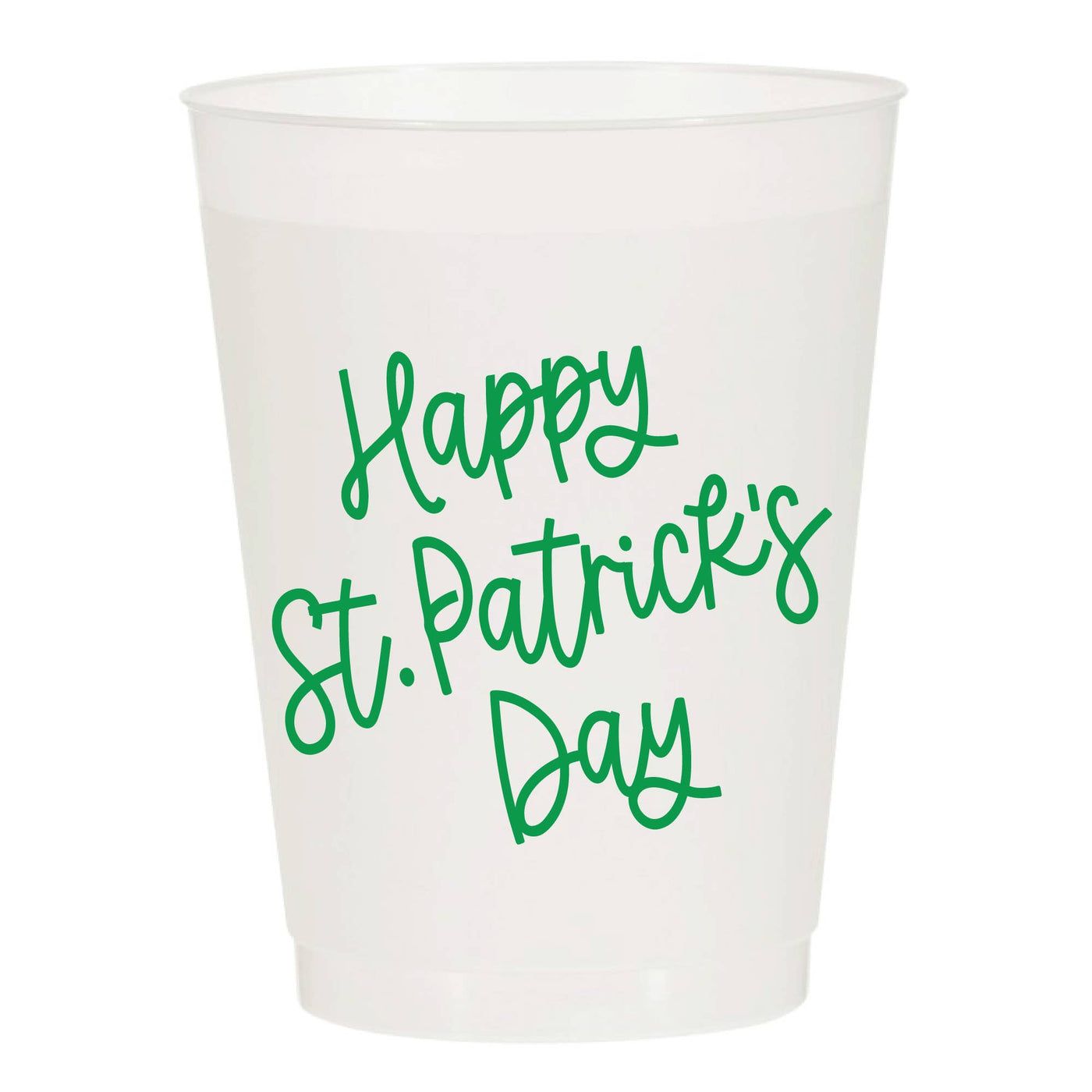 Happy St. Patrick's Day Green Frosted Cups, Pack of 6