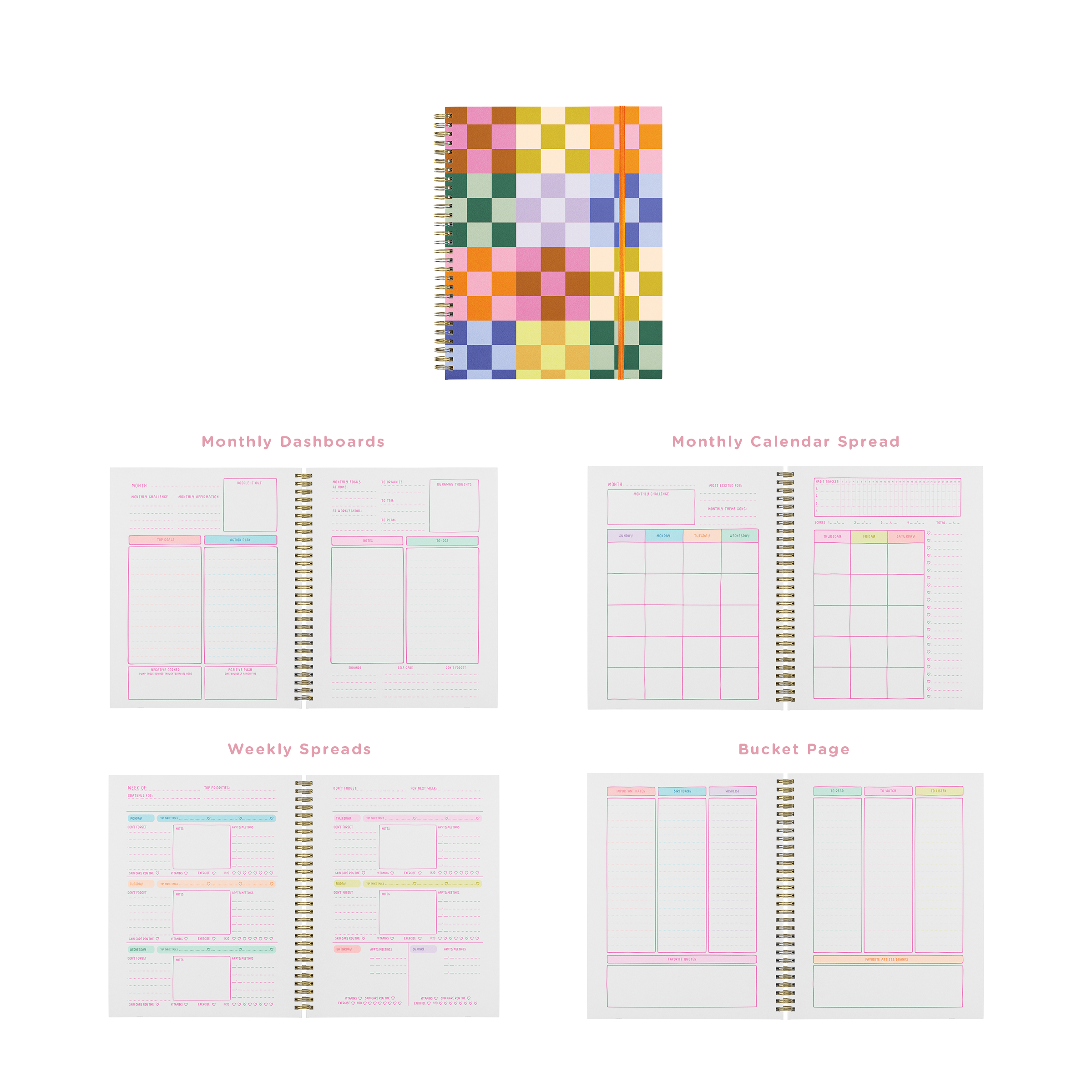 Undated Perpetual Planner - Bold Checker – Greenstar Paperie